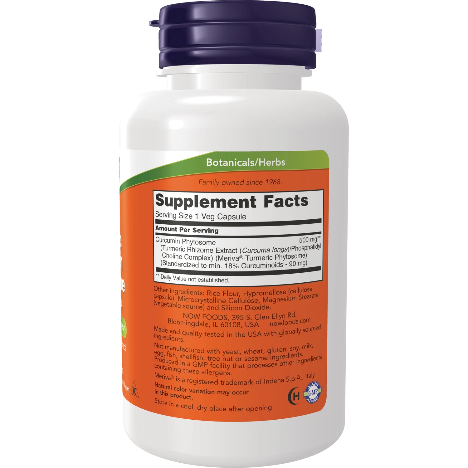 NWF1037 | Back of white supplement bottle showing Supplement Facts panel and ingredient text