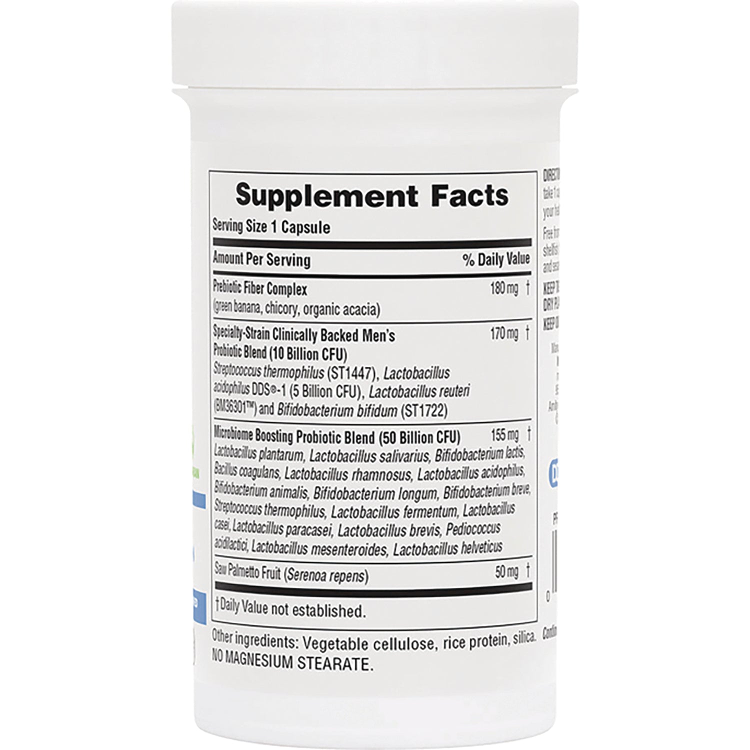 NTP347 | Back of white supplement bottle showing Supplement Facts panel and ingredients list