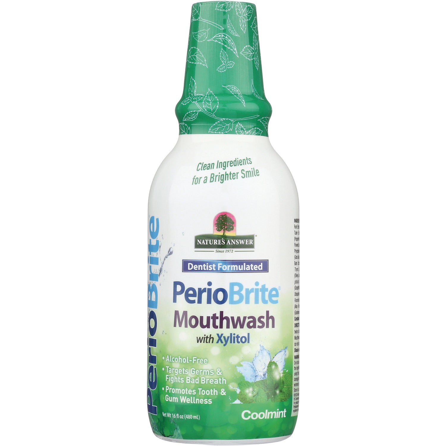 NAT080 | PerioBrite mouthwash bottle, Coolmint flavor, dentist formulated, 16 fl oz