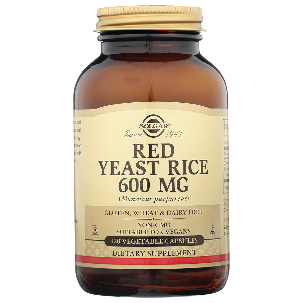 SLG335 | Solgar Red Yeast Rice 600 MG bottle, 120 vegetable capsules, gluten free non-GMO - Thumbnail
