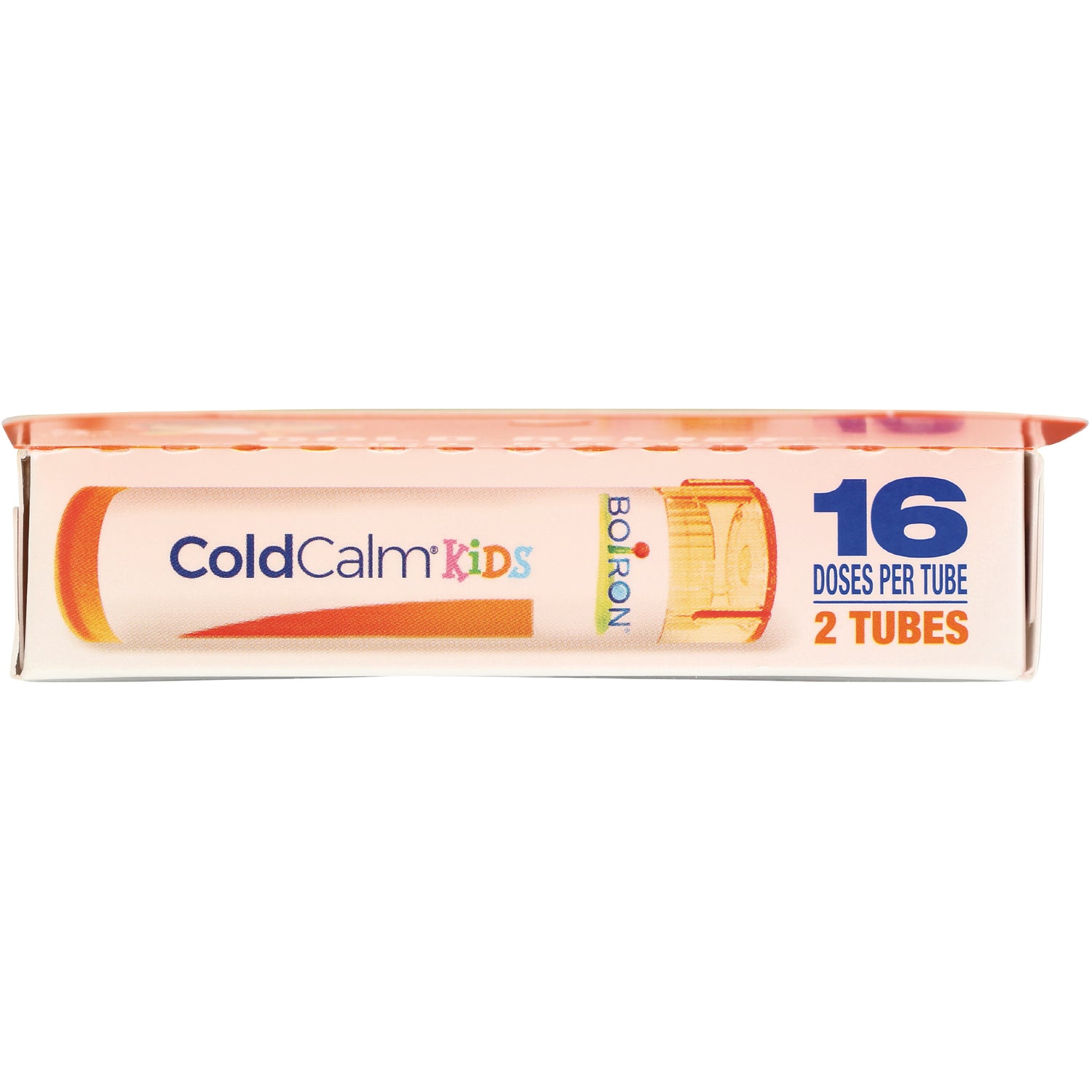 BRN041 | ColdCalm Kids tube packaging showing tube image and text 16 doses per tube 2 tubes