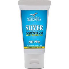 NPS005 | Silver Wings Silver Aloe Vera Gel with tea tree oil 200 PPM in white squeeze tube
