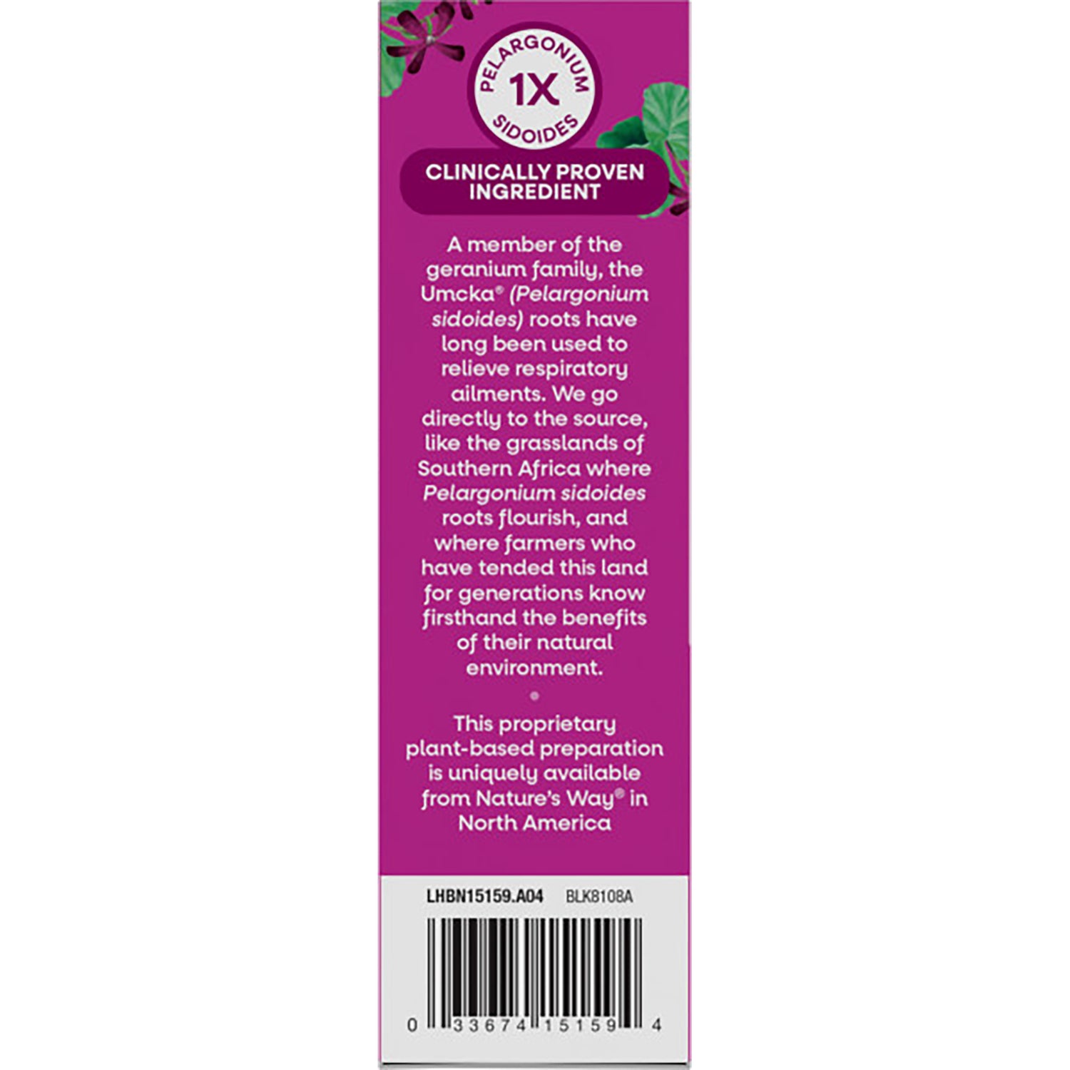NW647 | vertical product panel listing Multi-Symptom Cold & Flu relief claims, ingredients, tamper evident notice and barcode