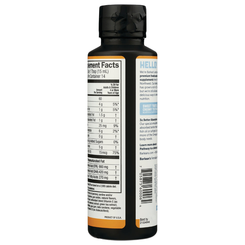 Back of black supplement bottle showing nutrition facts panel, ingredients text and barcode - Thumbnail