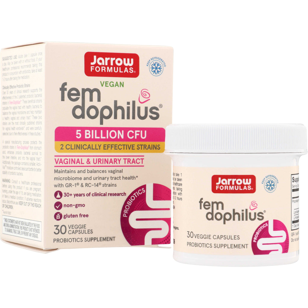 JR060 | Jarrow Formulas Fem-Dophilus vegan probiotic, 30 veggie capsules, 5 billion CFU - Thumbnail