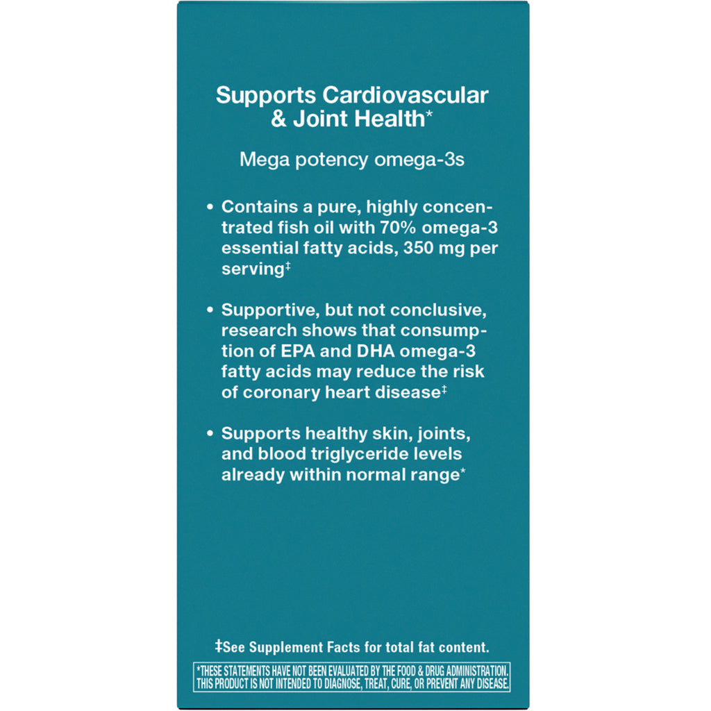 NW651 | teal infographic panel stating Supports Cardiovascular & Joint Health, mega potency omega-3s and three bullet benefit points - Thumbnail