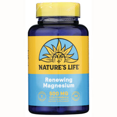 Nature's Life Renewing Magnesium 500 MG supplement bottle front label