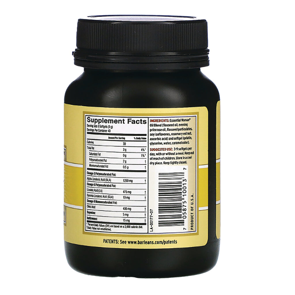 BAR037 | Back of dark supplement bottle showing Supplement Facts label, nutrition table and barcode - Thumbnail