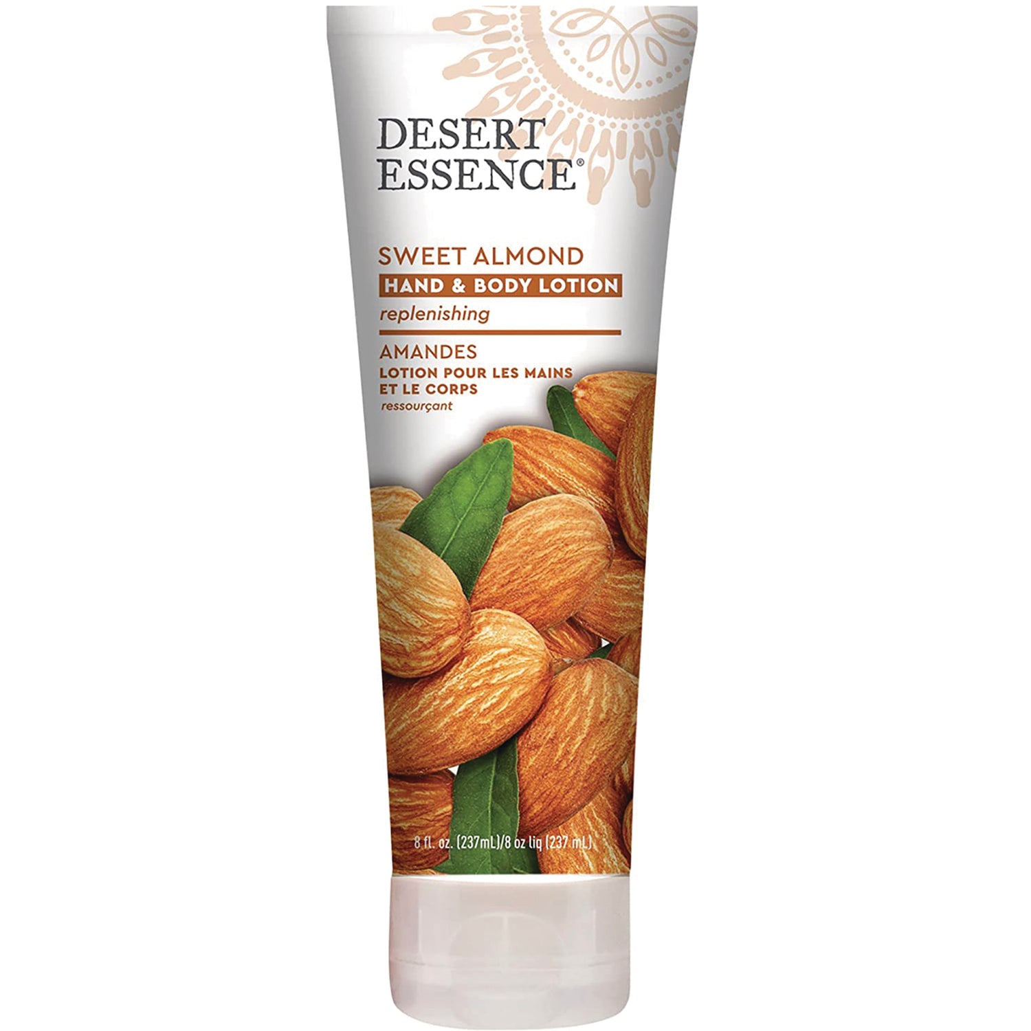 DST045 | Desert Essence Sweet Almond hand and body lotion tube with almond illustration