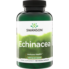 SW1512 | Swanson Echinacea, Immune Health, 400 mg per capsule, 180 vegan capsules