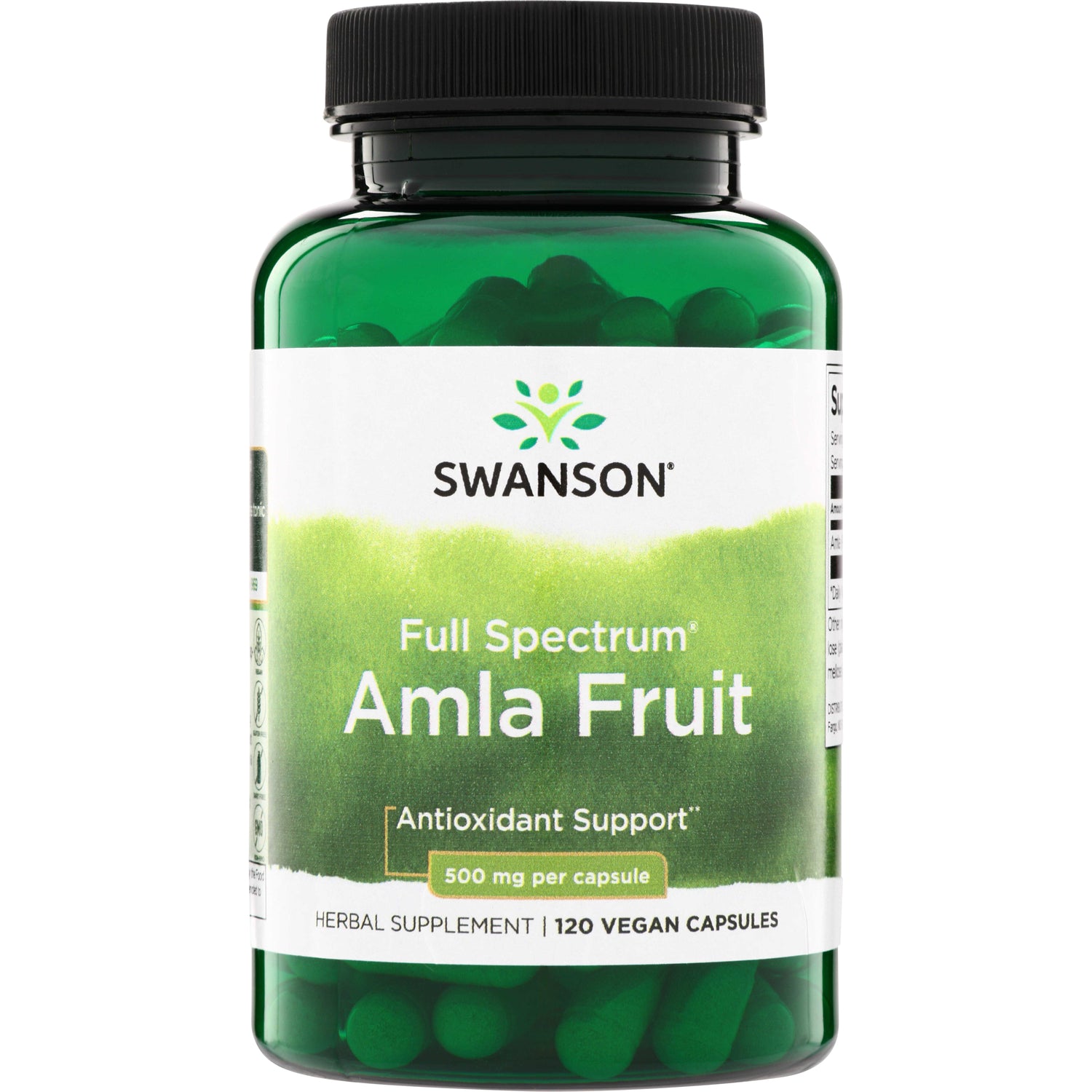 SW1091 | Swanson Full Spectrum Amla Fruit Herbal Supplement, Antioxidant Support, 500 mg per capsule, 120 vegan capsules