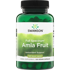 SW1091 | Swanson Full Spectrum Amla Fruit Herbal Supplement, Antioxidant Support, 500 mg per capsule, 120 vegan capsules