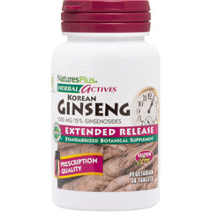 NTP217 | NaturesPlus Herbal Actives Korean Ginseng extended release bottle, 30 vegetarian tablets