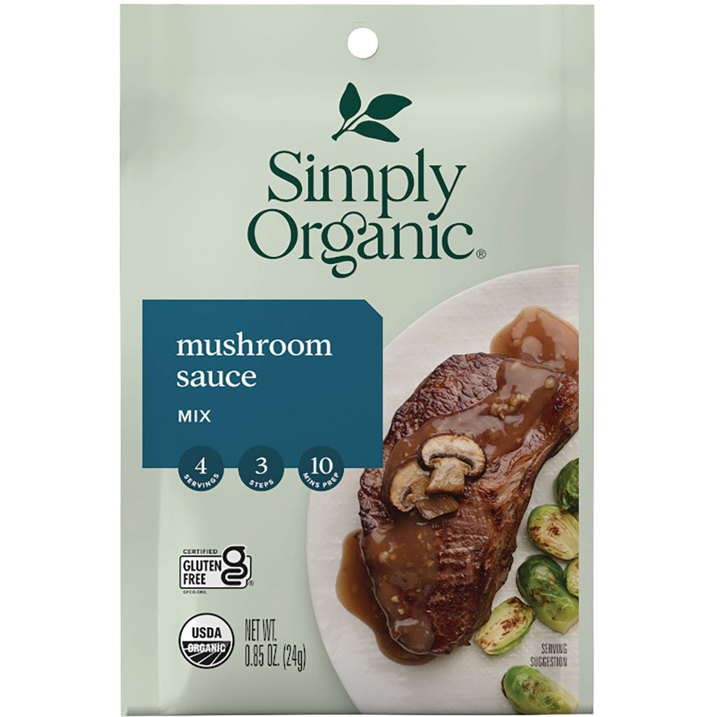 SMP050 | Simply Organic Mushroom Sauce Mix packet, 0.85 oz, USDA Organic and Certified Gluten Free - Thumbnail