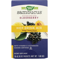 NW986 | Nature's Way Sambucus standardized elderberry hot drink mix honey lemon-berry front packaging