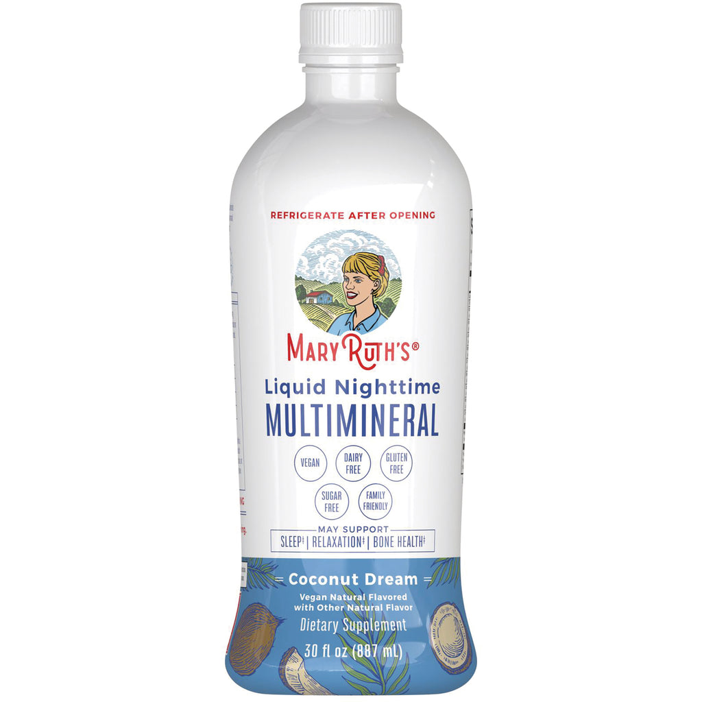 MRR021 | MaryRuth's Liquid Nighttime Multimineral Coconut Dream 30 fl oz bottle with white label and blue base - Thumbnail
