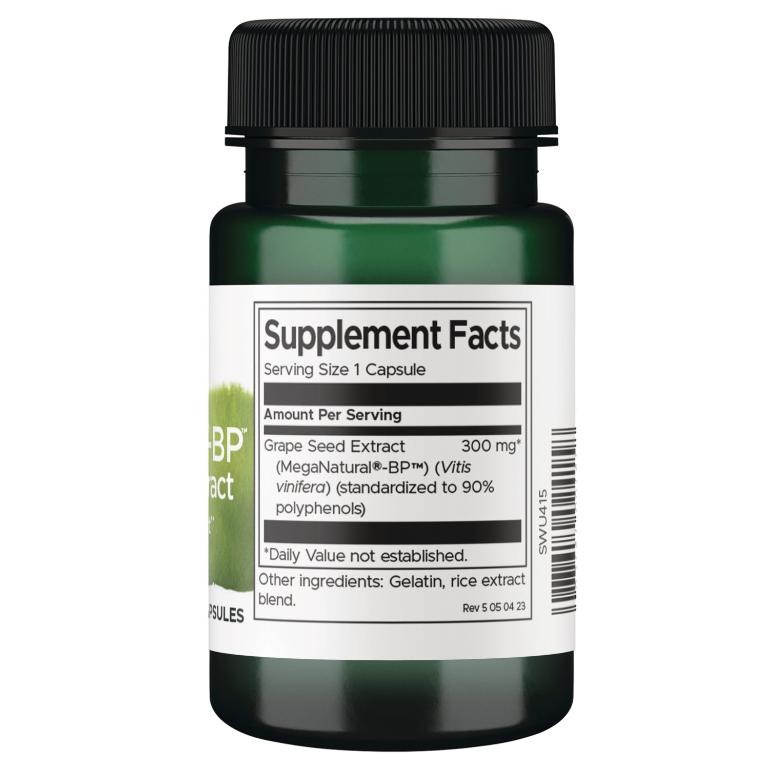 SWU415 | Back label with supplement facts and serving information