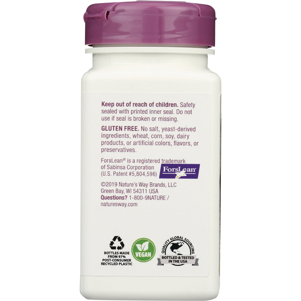 NW868 | Back label of white supplement bottle with Keep out of reach of children warning, gluten free statement, contact info, and vegan and recycling icons - Thumbnail