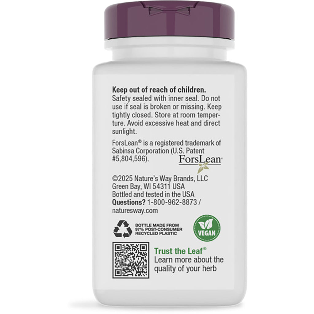 NW868 | Back label of white supplement bottle with Keep out of reach of children warning, gluten free statement, contact info, and vegan and recycling icons - Thumbnail