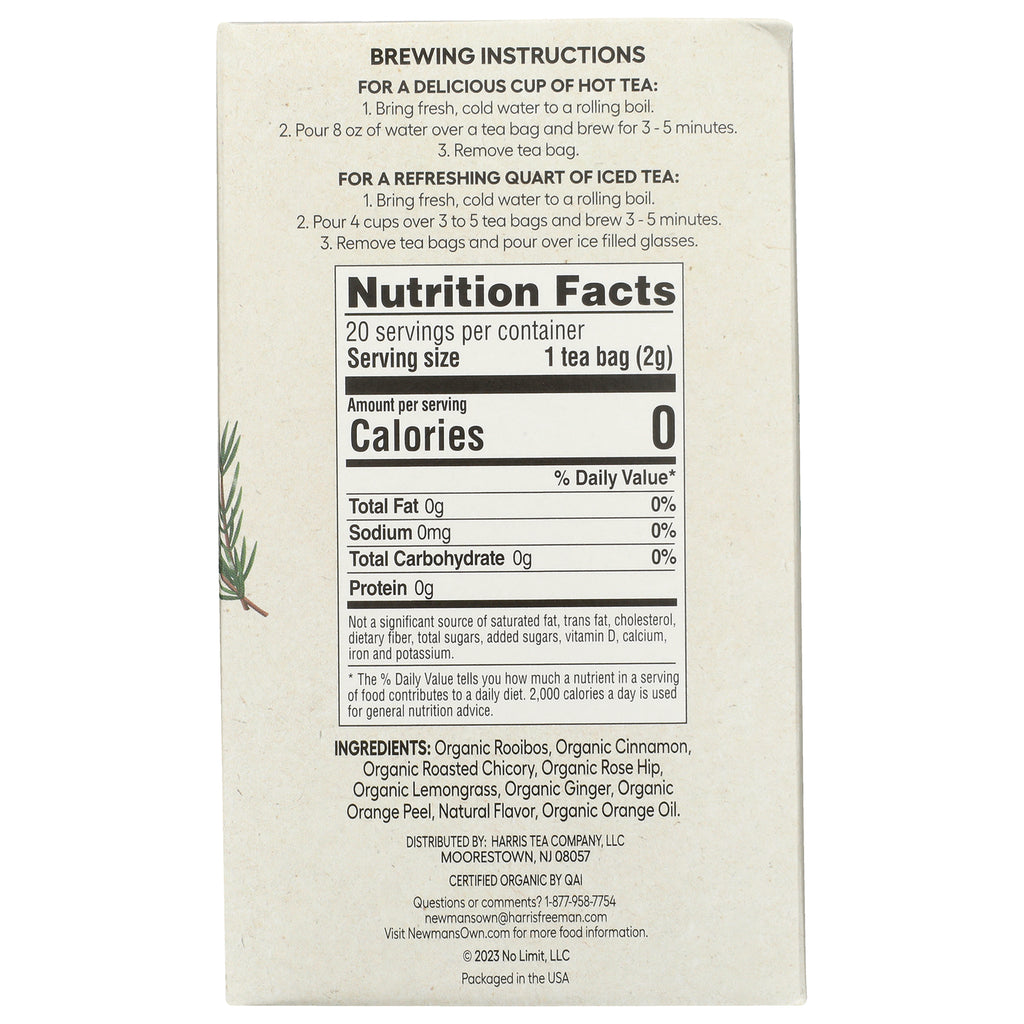 NWM043 | Back panel with Nutrition Facts, brewing instructions, and ingredients list - Thumbnail