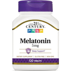 CNT102 | 21st Century Melatonin 5 mg bottle, front label showing Sleep Support and 120 tablets