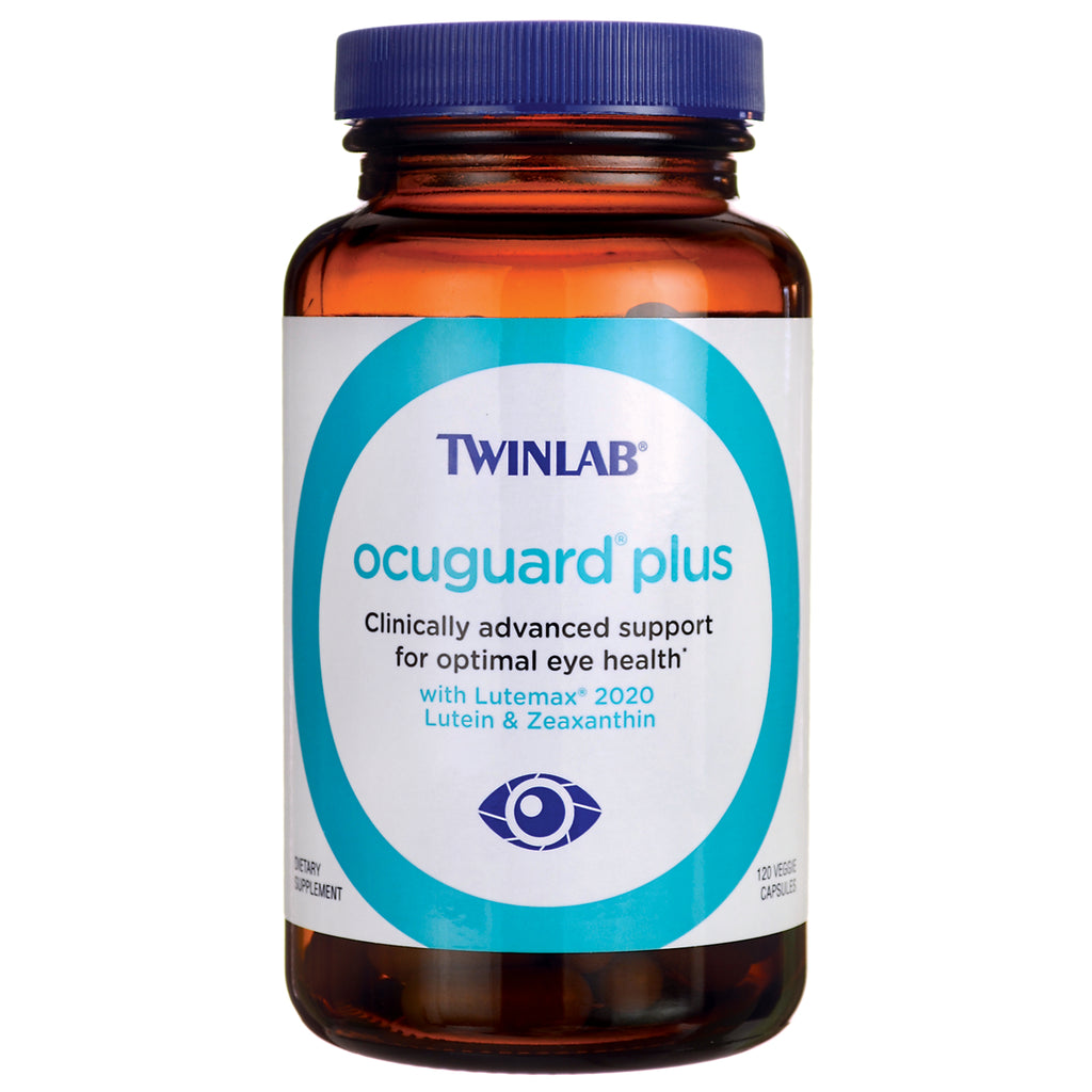 TL884 | Twinlab Ocuguard Plus eye health supplement, 120 veggie capsules bottle, front label with Lutein & Zeaxanthin - Thumbnail