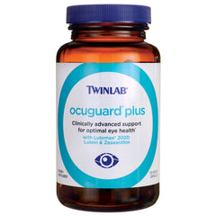 TL884 | Twinlab Ocuguard Plus eye health supplement, 120 veggie capsules bottle, front label with Lutein & Zeaxanthin