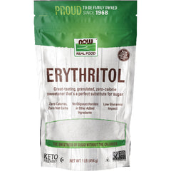 NWF207 | NOW Real Food ERYTHRITOL granulated zero-calorie sweetener front pouch