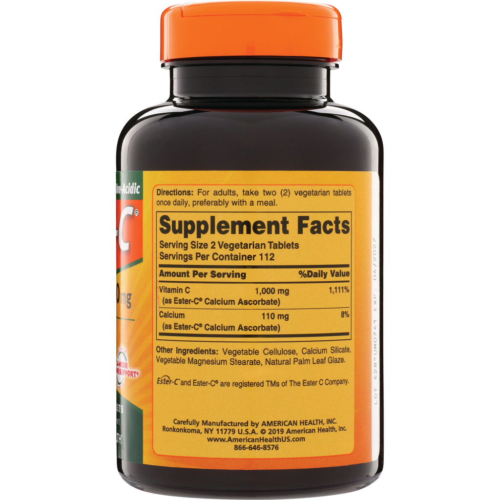 AM090 | Supplement Facts panel showing Vitamin C 1,000 mg and Calcium 110 mg - Thumbnail