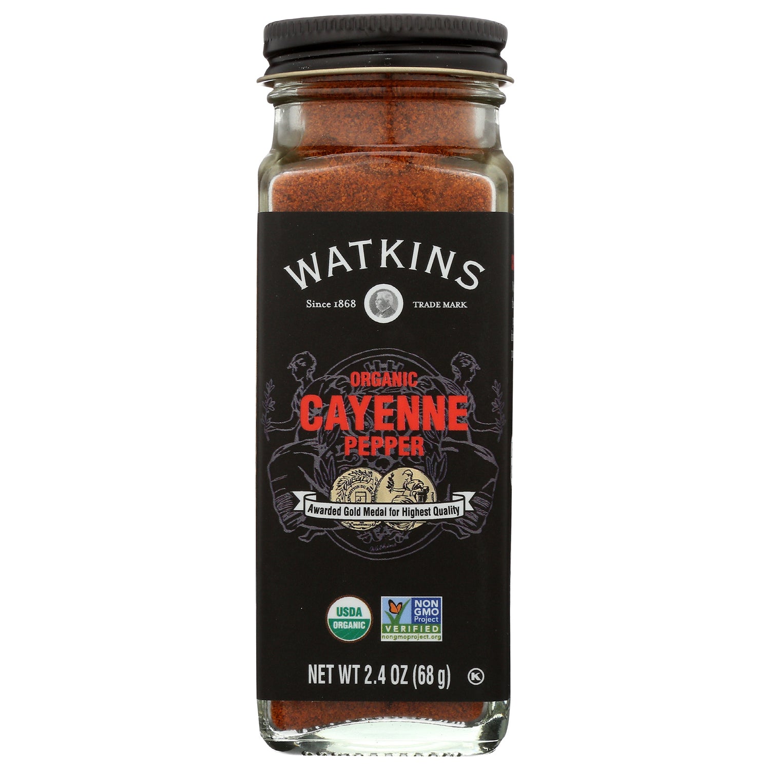 WTK019 | Watkins Organic Cayenne Pepper, glass jar, 2.4 oz, USDA Organic and Non-GMO Project Verified