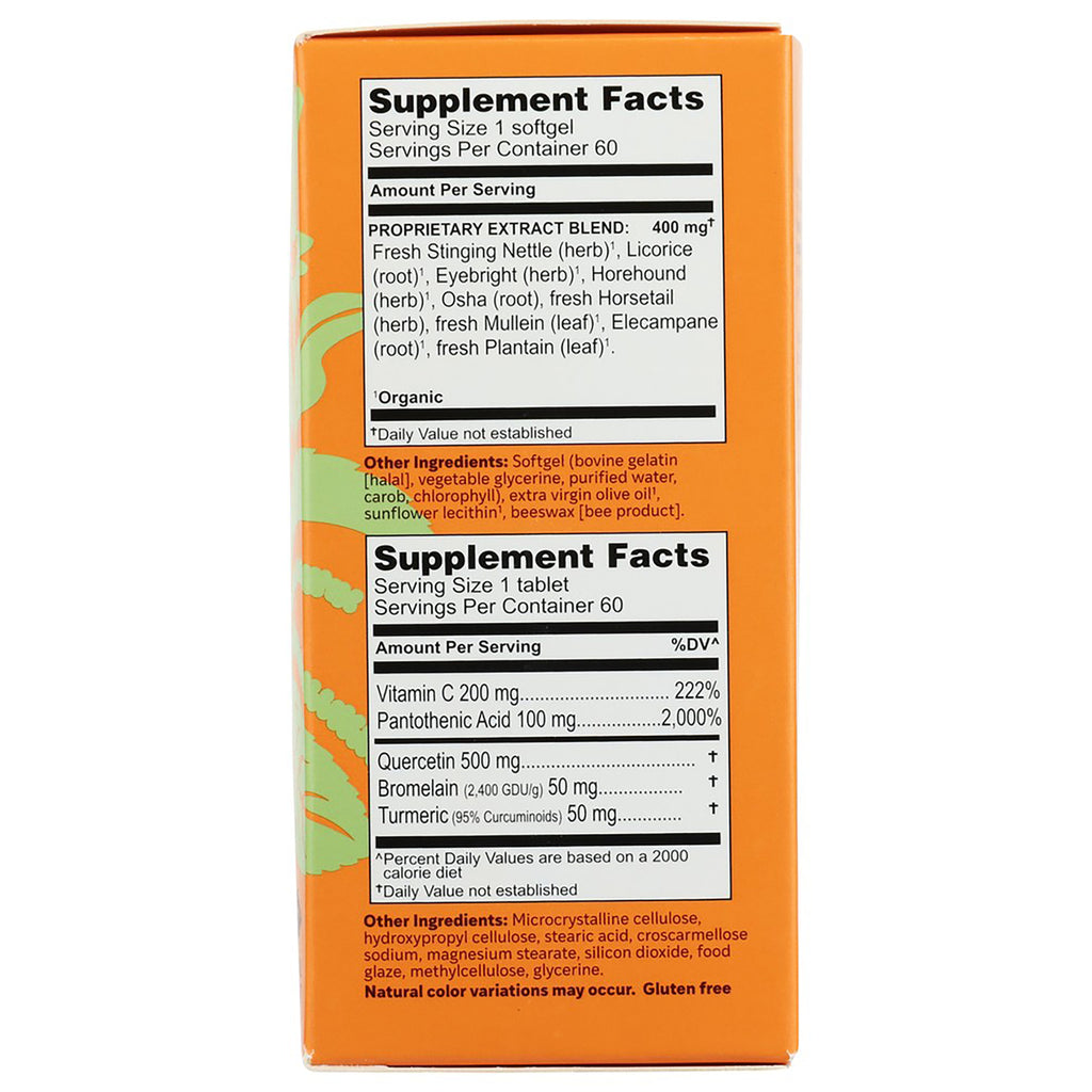HE099 | Back panel with supplement facts and ingredients for softgel and tablet formulas - Thumbnail