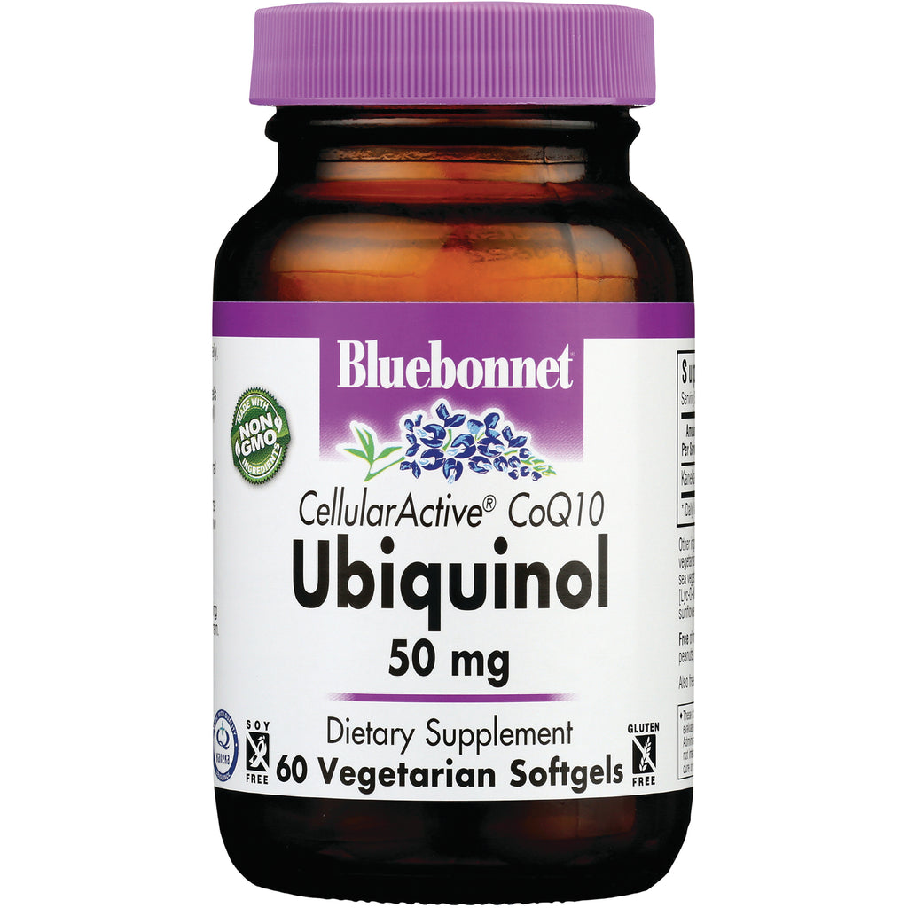 BLU064 | Bluebonnet Ubiquinol 50 mg dietary supplement bottle, 60 vegetarian softgels - Thumbnail