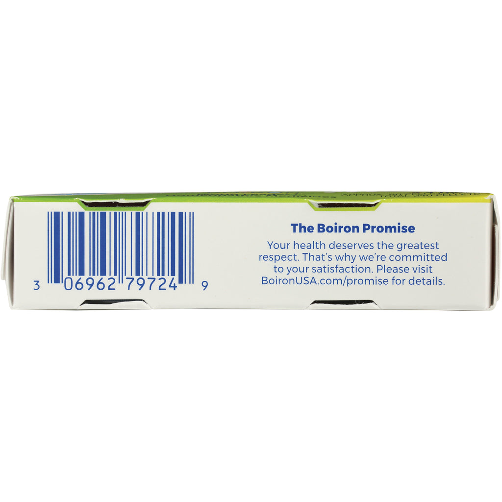 BRN099 | Back of box showing barcode and text The Boiron Promise with customer satisfaction message - Thumbnail