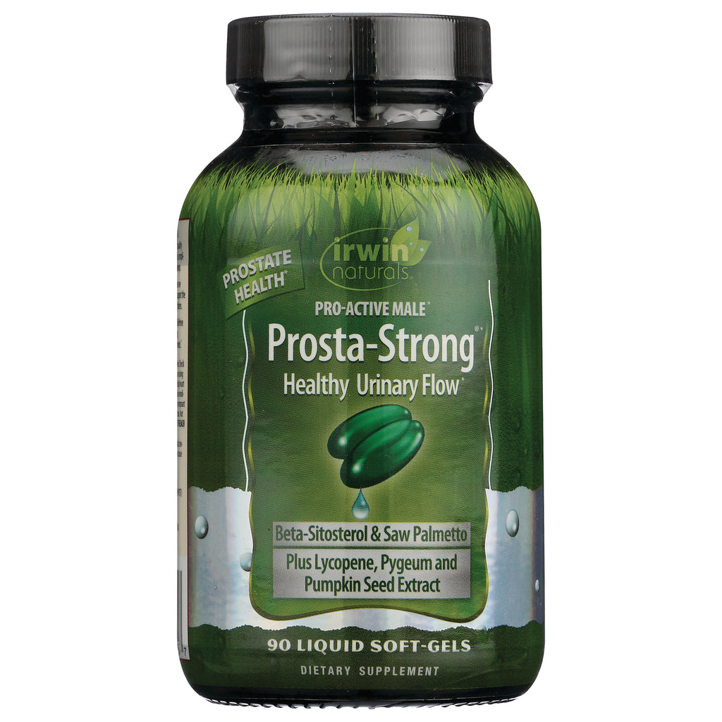 IR071 | Irwin Naturals Prosta-Strong bottle front label Healthy Urinary Flow, 90 liquid soft-gels, beta-sitosterol & saw palmetto - Thumbnail