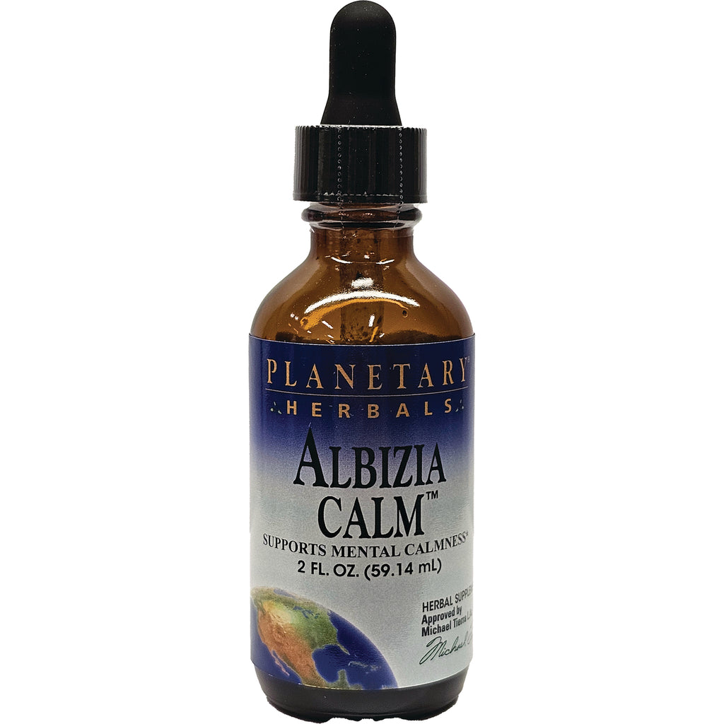 PF040 | Amber dropper bottle labeled PLANETARY HERBALS Albizia Calm 2 FL. OZ. - Thumbnail