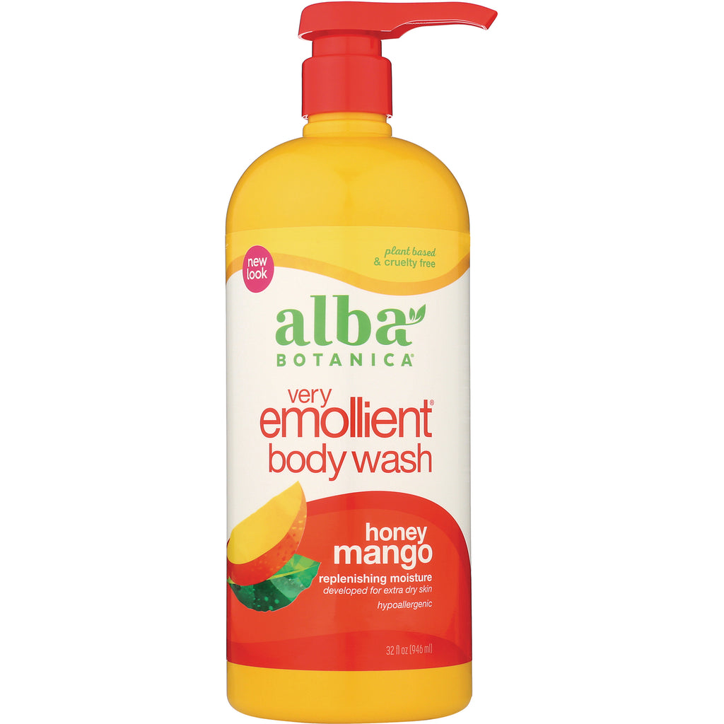 ABA059 | Alba Botanica very emollient body wash, honey mango scent, 32 fl oz pump bottle - Thumbnail
