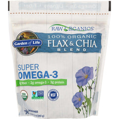 GLF166 | Garden of Life Raw Organics 100% Organic Flax & Chia Blend Super Omega-3 bag, 12 oz