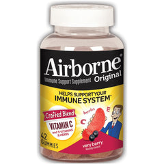 ARB034 | Airborne Original immune support supplement gummies, Very Berry, 42 count