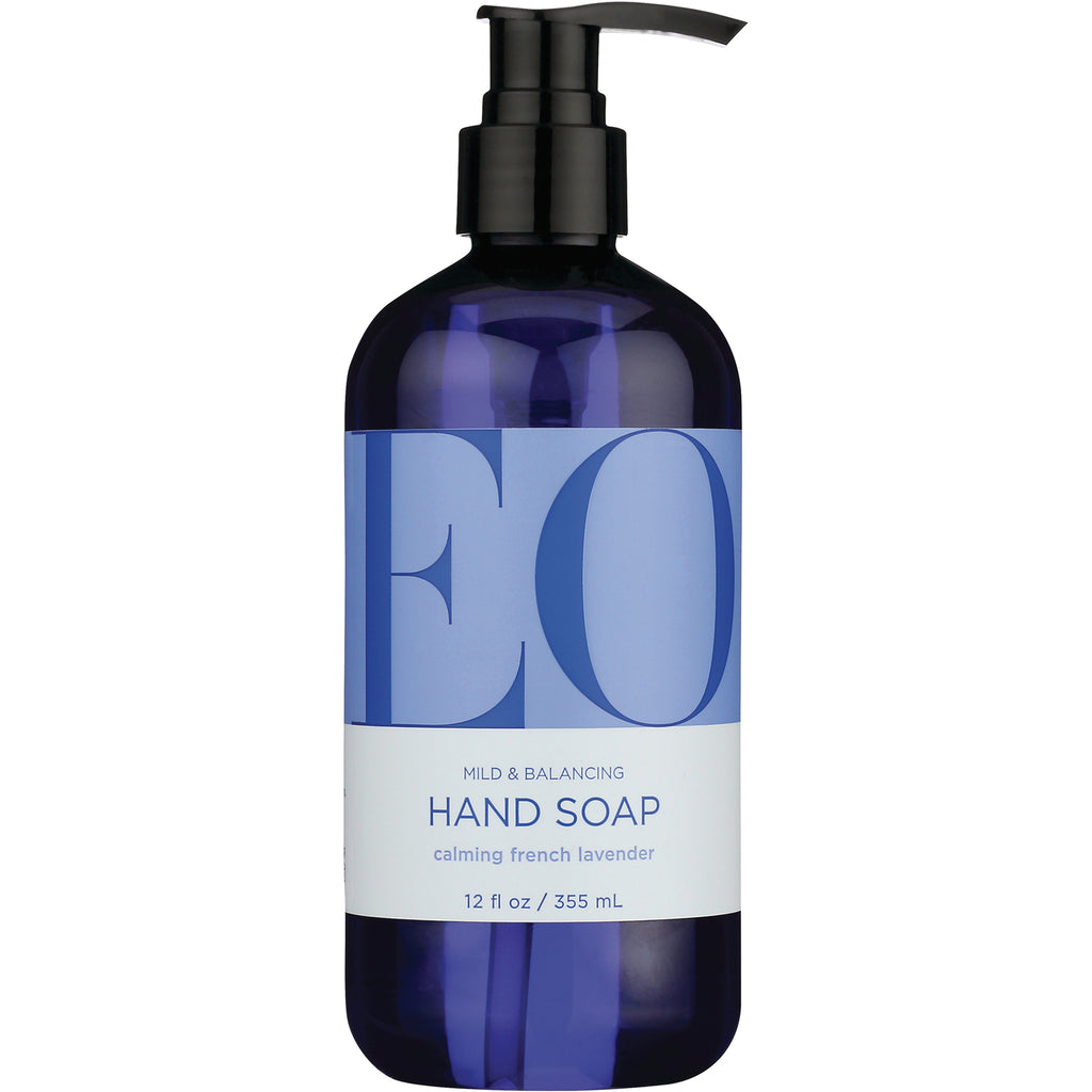 EOP012 | Blue pump bottle labeled HAND SOAP calming french lavender 12 fl oz / 355 mL - Thumbnail