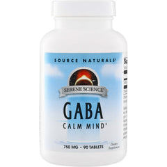 SN290 | Source Naturals Serene Science GABA Calm Mind, 750 mg, 90 tablets