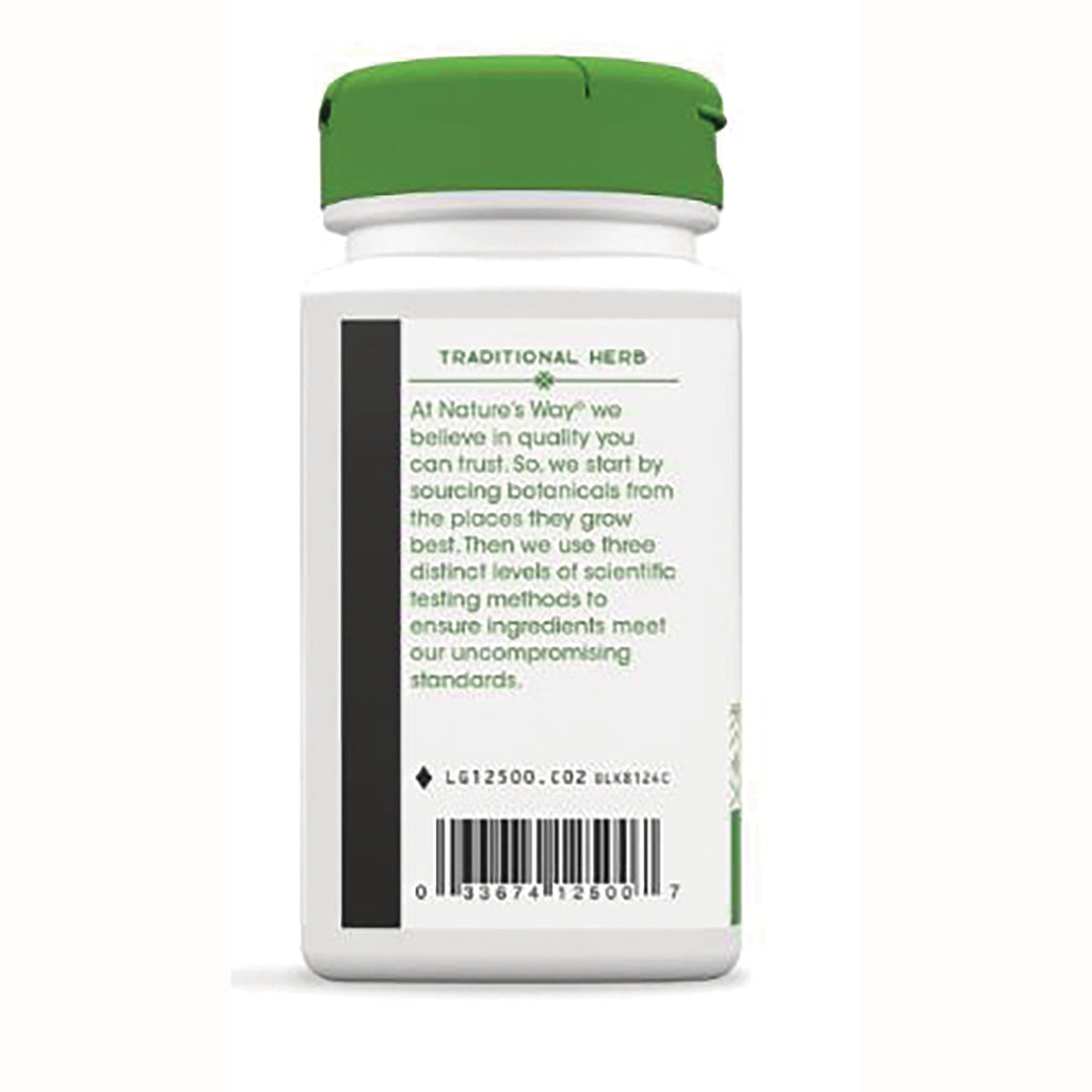NW133 | back of white supplement bottle with green cap showing ingredient text and barcode - Thumbnail