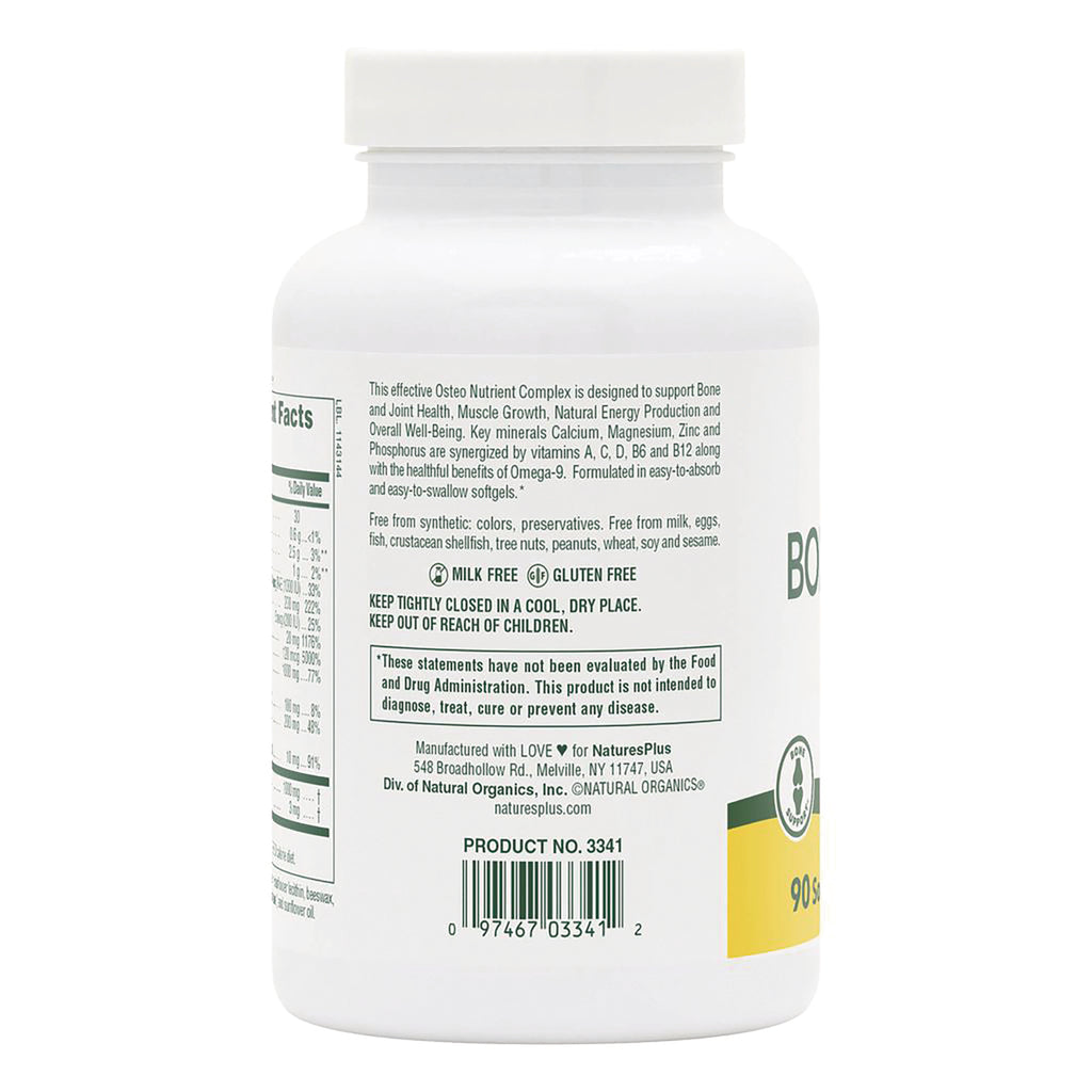 NTP133 | Back label of white supplement bottle showing ingredient and warning text, milk free and gluten free icons and barcode - Thumbnail