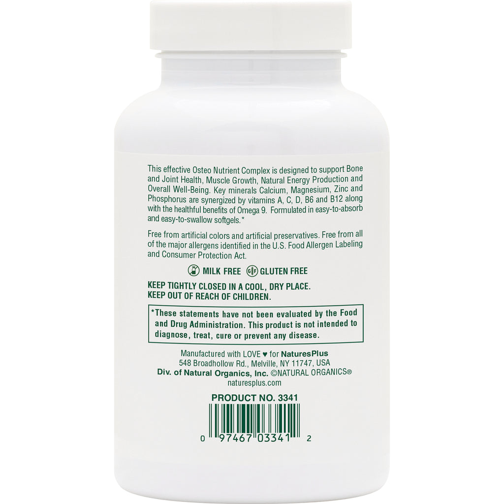 NTP133 | Back label of white supplement bottle showing ingredient and warning text, milk free and gluten free icons and barcode - Thumbnail