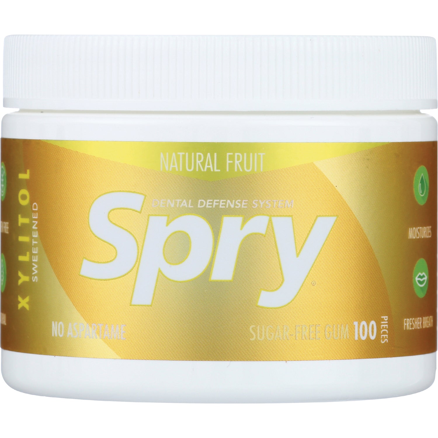 XL006 | Spry Natural Fruit sugar-free gum, Dental Defense System, xylitol sweetened, 100 pieces