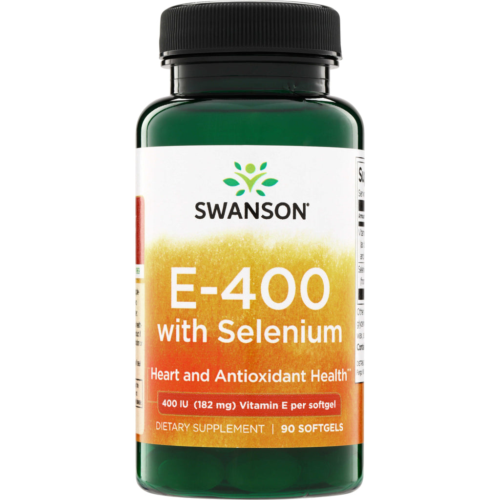 SWU022 | Swanson E-400 with Selenium, 90 softgels, 400 IU Vitamin E per softgel for heart and antioxidant health - Thumbnail