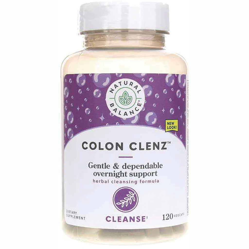NBL021 | Colon Clenz herbal cleanse supplement bottle front label reading Gentle & dependable overnight support - Thumbnail
