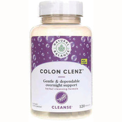 NBL021 | Colon Clenz herbal cleanse supplement bottle front label reading Gentle & dependable overnight support