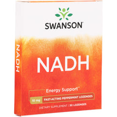SWU374 | Swanson NADH 10 mg Energy Support, fast-acting peppermint lozenges, 30 count