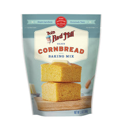 BOB480 | Bob's Red Mill cornbread baking mix pouch front showing two stacked cornbread squares
