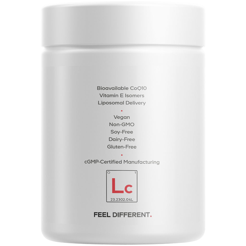 CDG061 | back of white supplement bottle label listing Vegan, Non-GMO, Soy-Free, Dairy-Free, Gluten-Free and cGMP-certified - Thumbnail